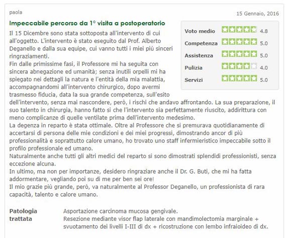 Dott. Alberto Deganello - Otorinolaringoiatra - Opinioni pazienti